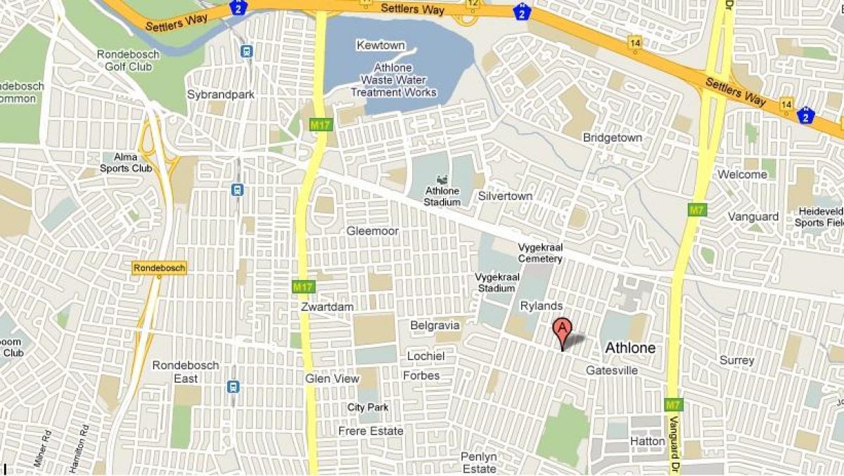 mapa Kapskom Meste athlone