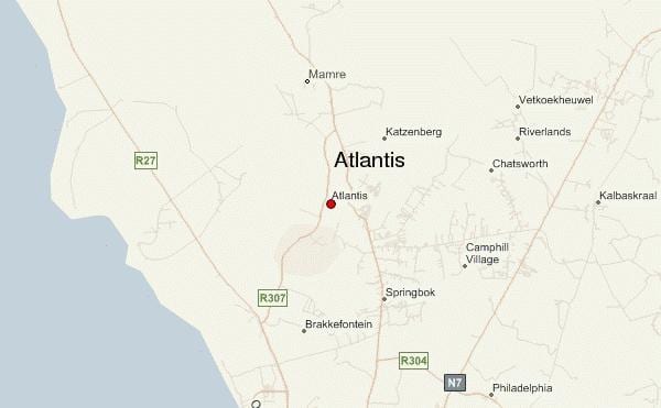 mapa atlantis Kapské Mesto