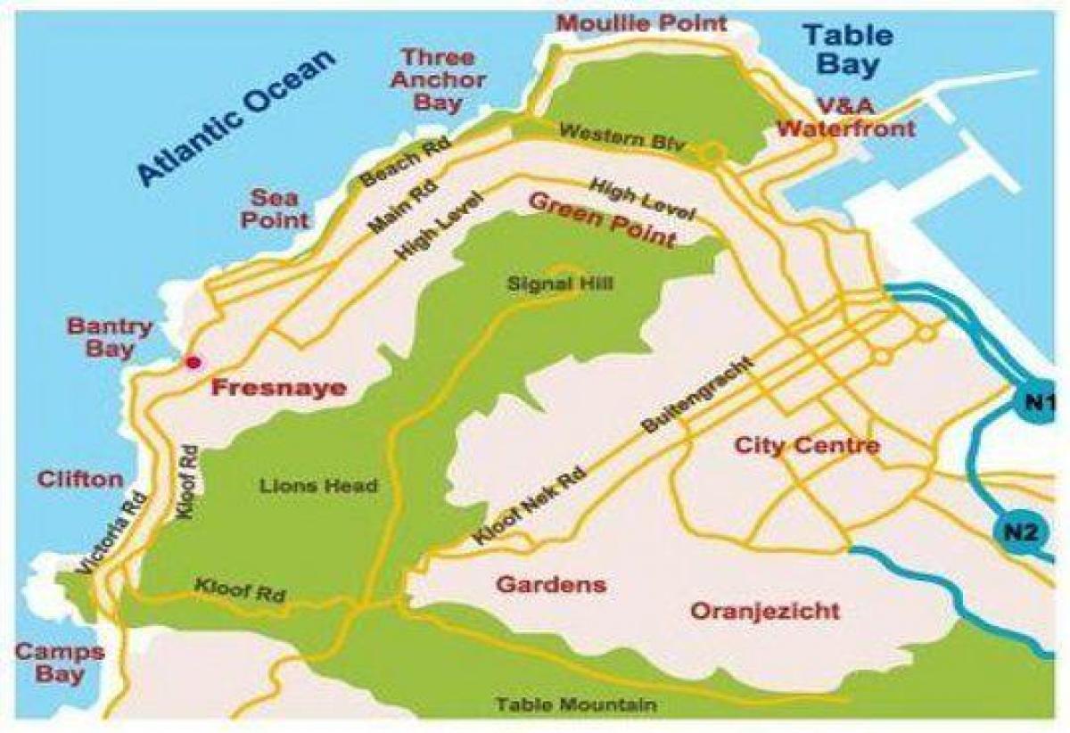 mapa bantry bay Kapské Mesto