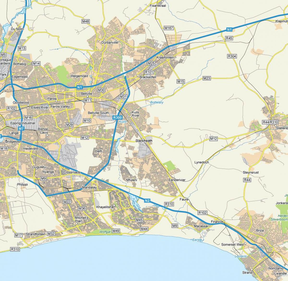 mapa blackheath Kapské Mesto