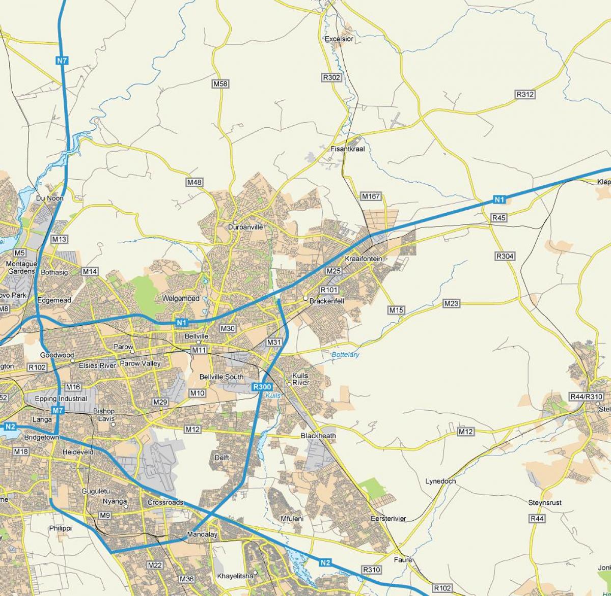 mapa brackenfell Kapské Mesto