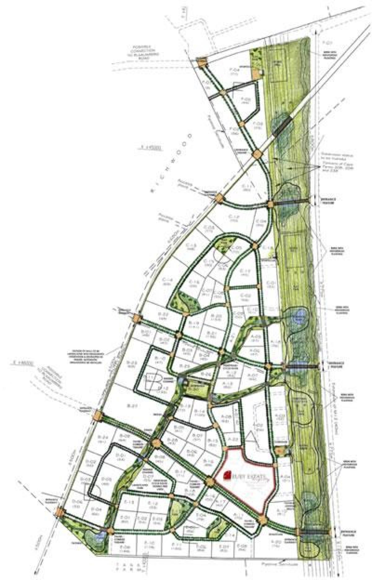mapa z burgundska estate Kapské Mesto