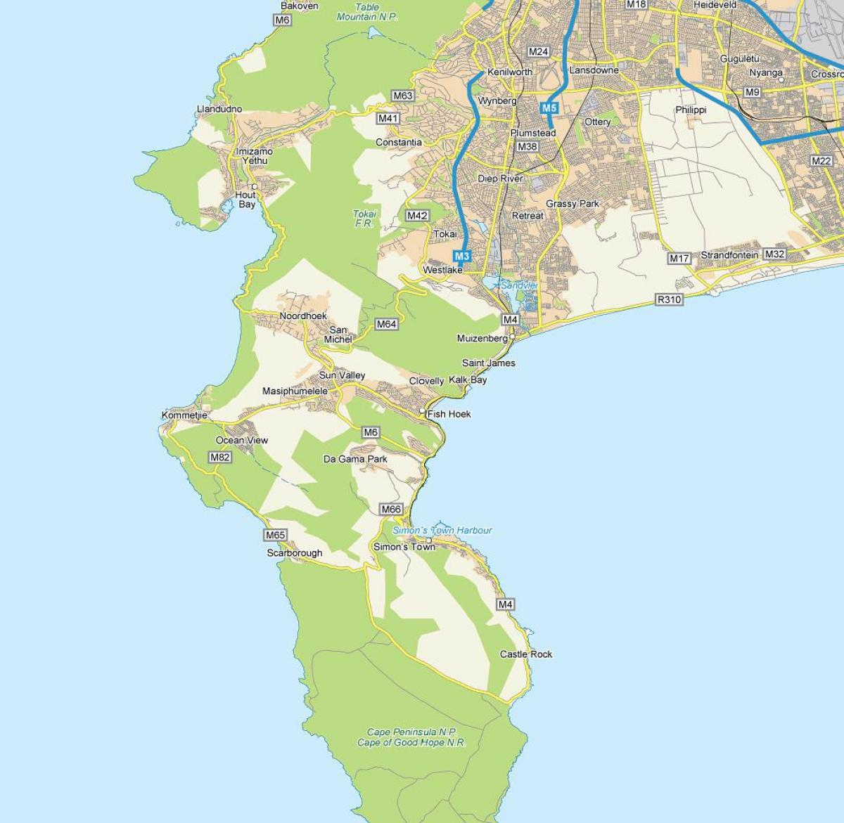 mapa fish hoek Južná Afrika