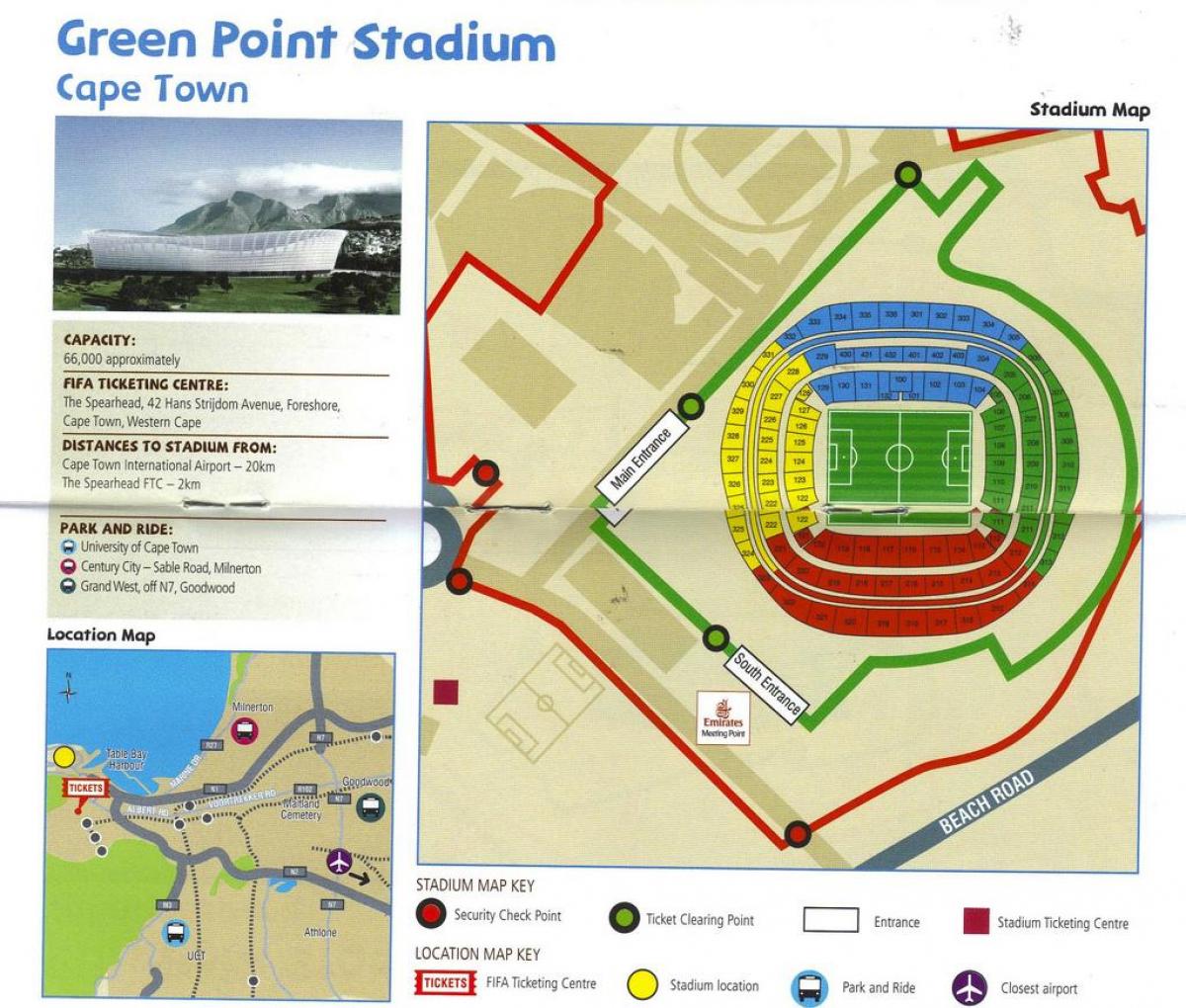 mapa green point stadium