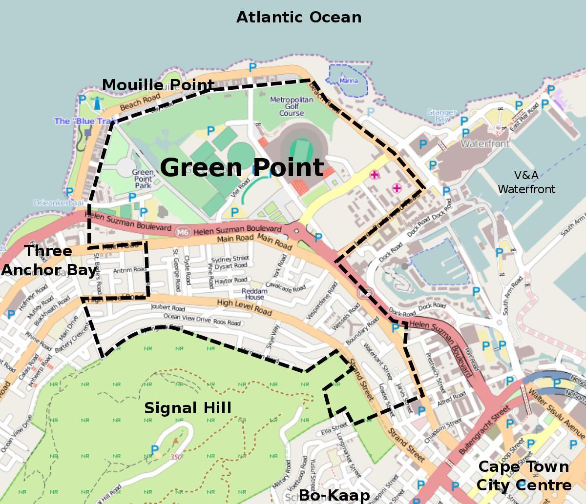 green point v Kapskom Meste mapu
