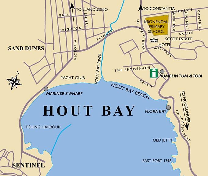 mapa hout bay mapu Kapského Mesta