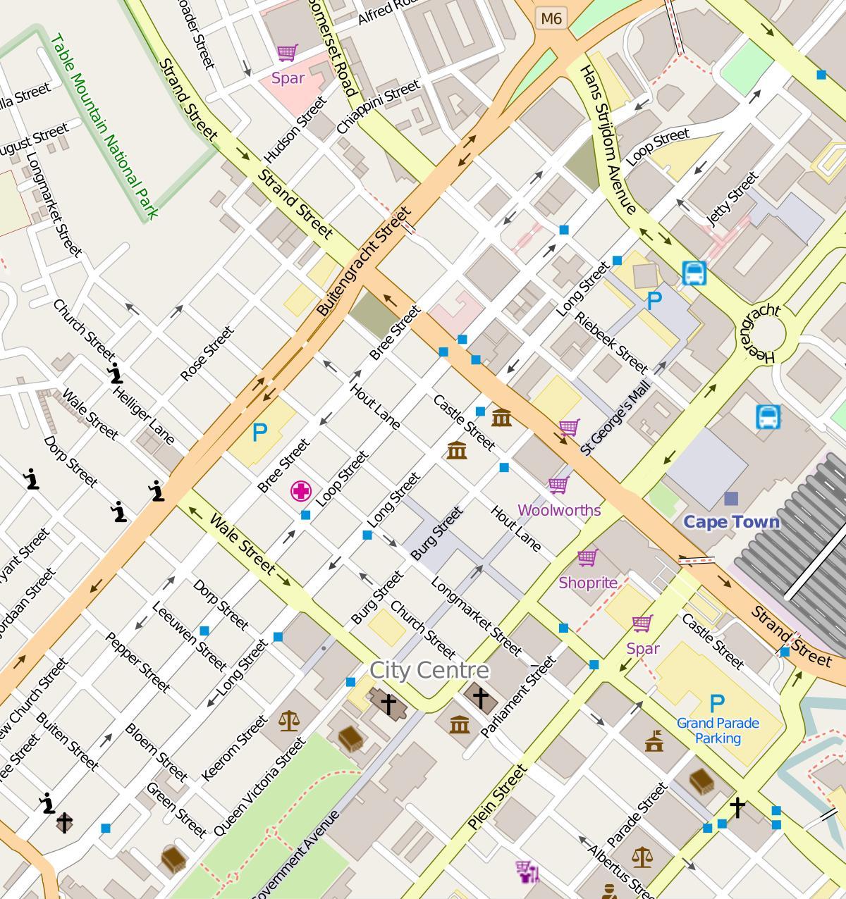 street mape, Cape Town city centre