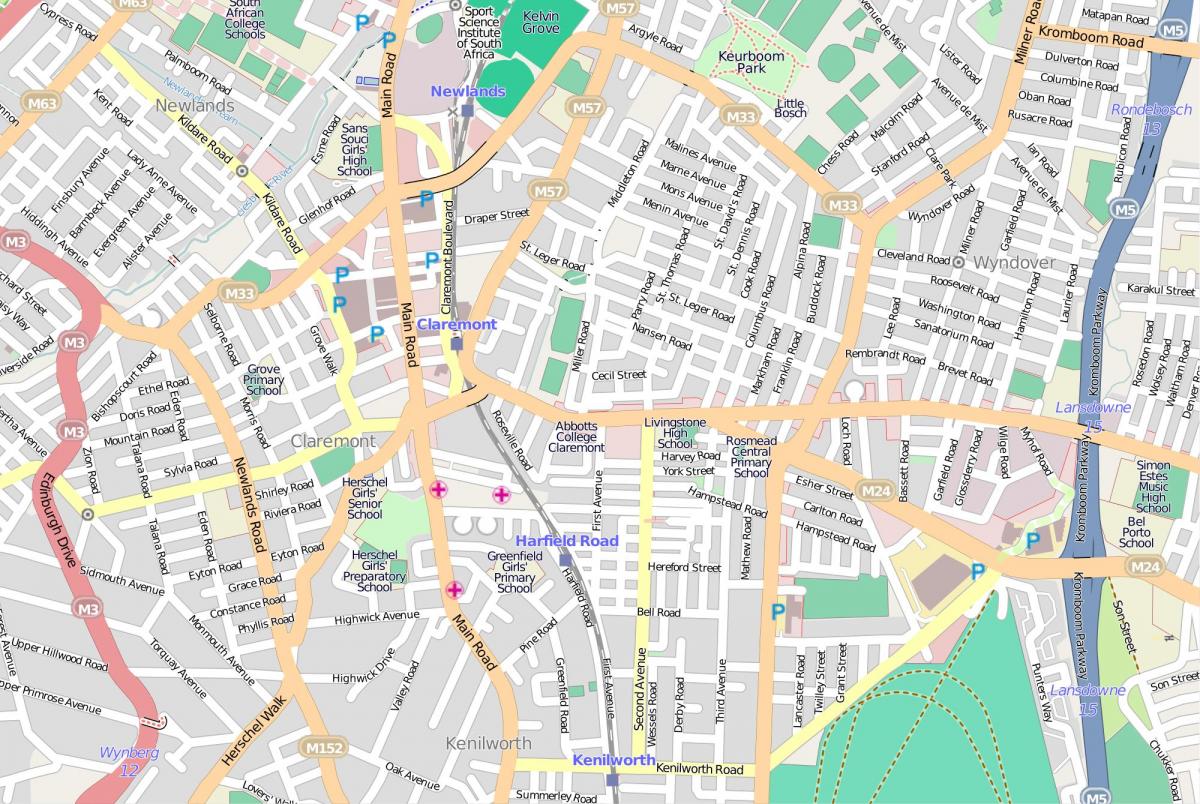 mapa vzdušnú mapu Kapského Mesta