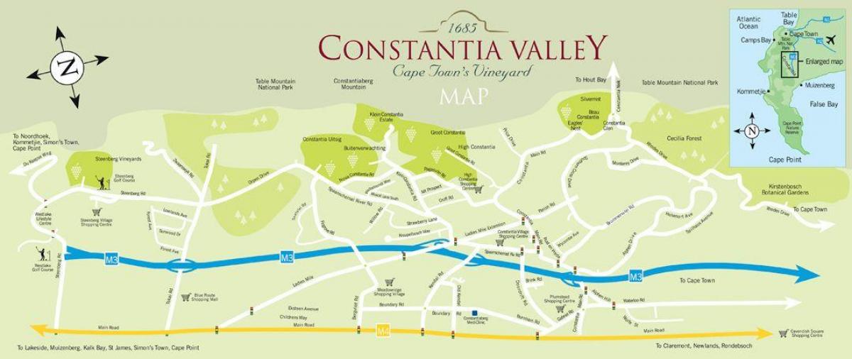 mapa constantia Kapské Mesto