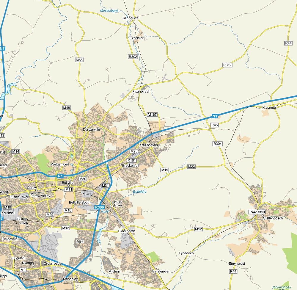 mapa kraaifontein Kapské Mesto