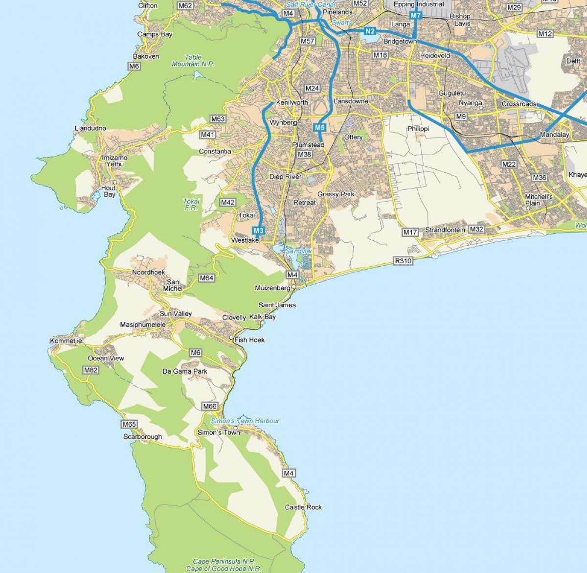 mapa muizenberg Kapské Mesto