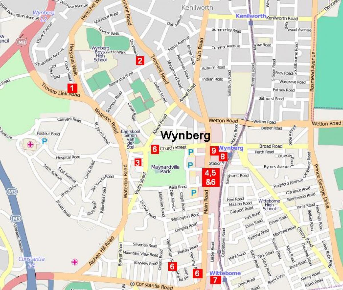  mapa wynberg Kapské Mesto