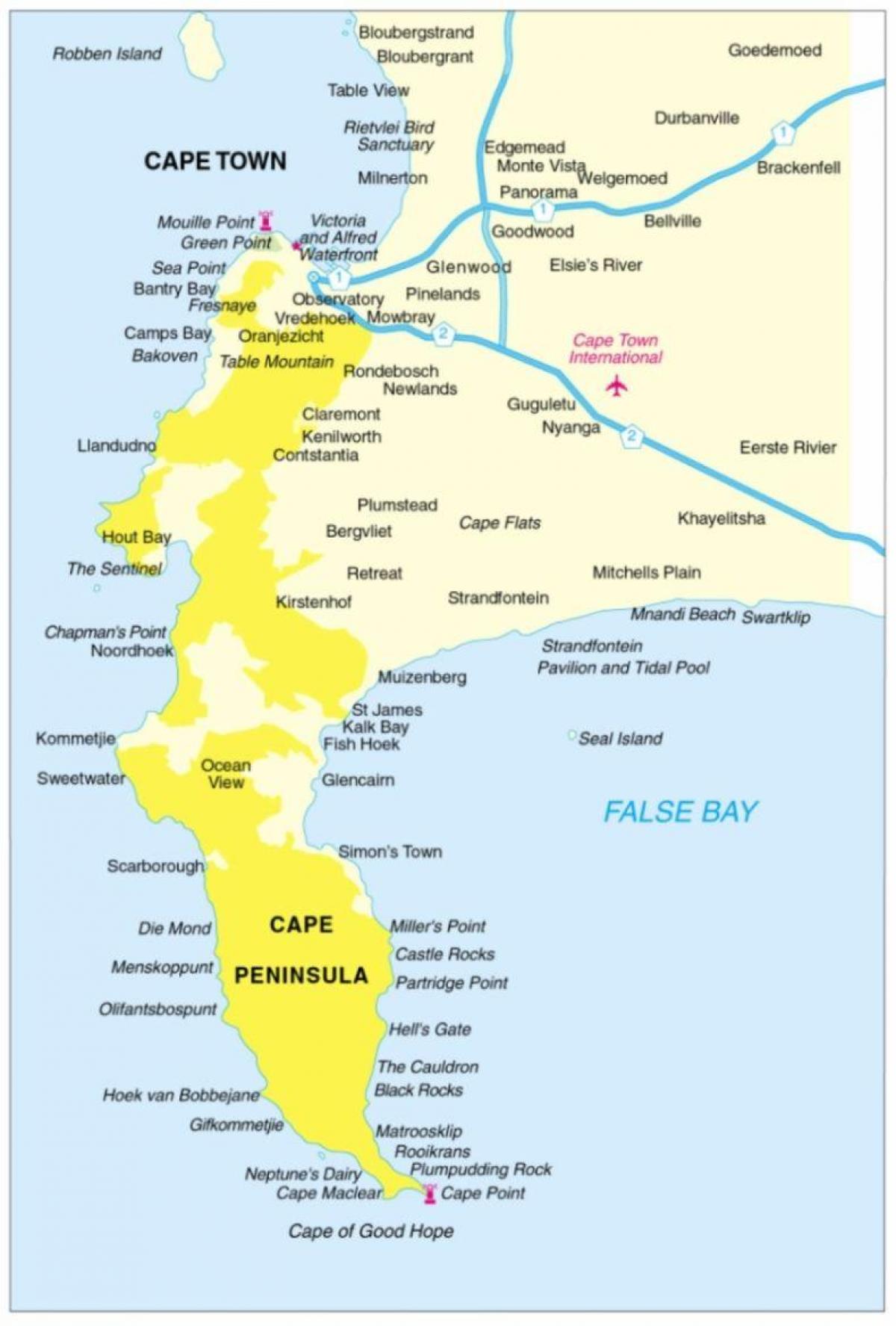 mapu kapského polostrova, Južná Afrika