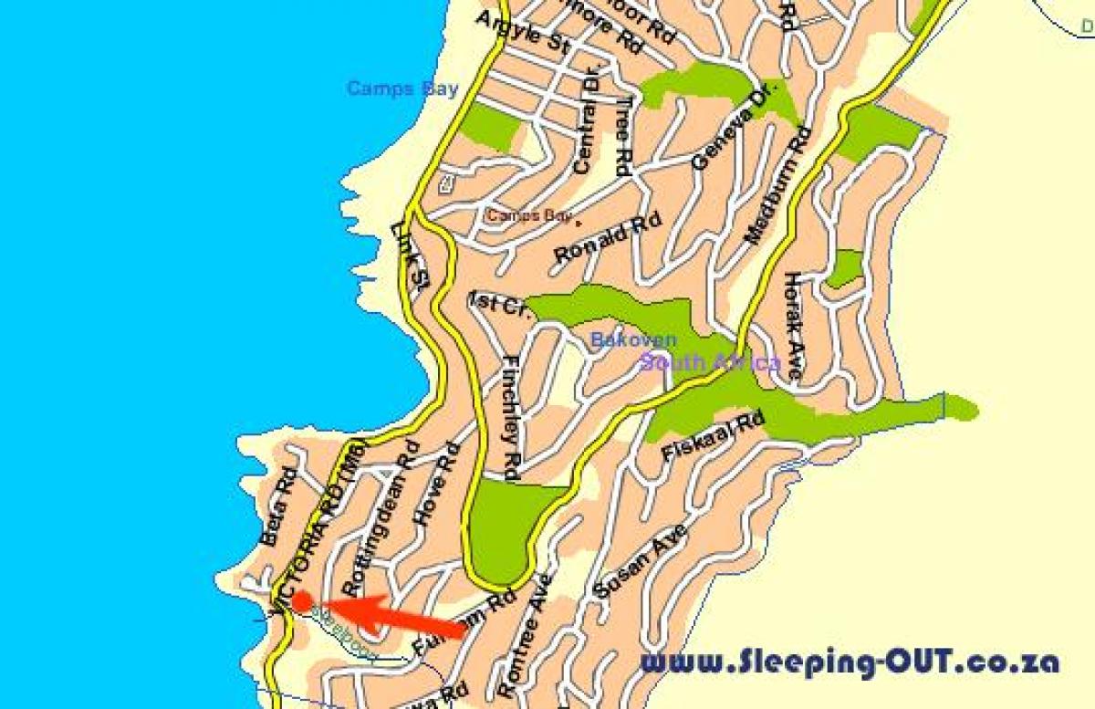 mapa výhľadom na oceán Kapské Mesto