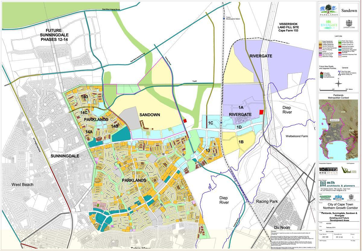 mapa parkov Kapské Mesto 