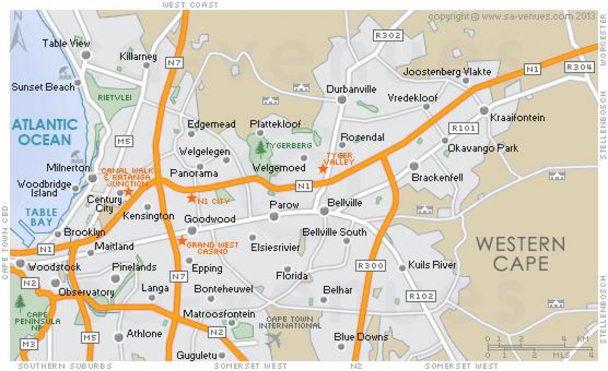 mapa plattekloof Kapské Mesto