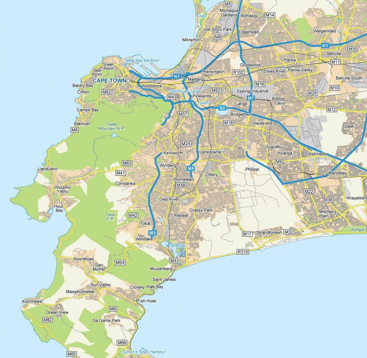 mapa plumstead Kapské Mesto