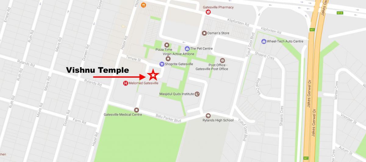 mapa rylands Kapské Mesto