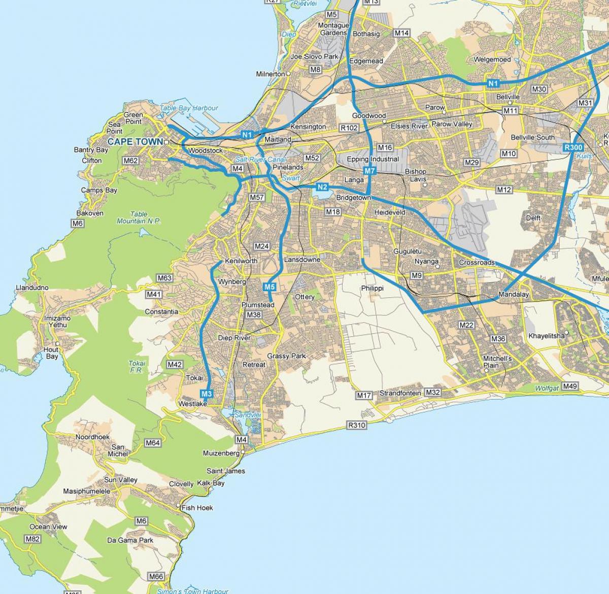 mapa schaapkraal Kapské Mesto