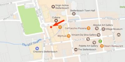 Mapa dorp ulici Kapské Mesto