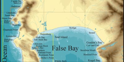 Mapa false bay Kapské Mesto