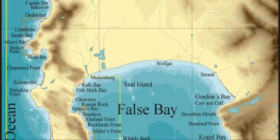 Mapa false bay Kapské Mesto