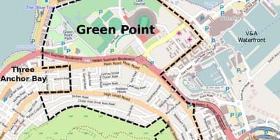 Green point v Kapskom Meste mapu