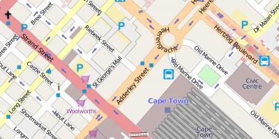 Mapa heerengracht ulici Kapské Mesto