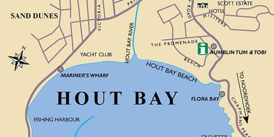 Mapa hout bay mapu Kapského Mesta