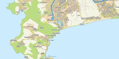 Mapa muizenberg Kapské Mesto