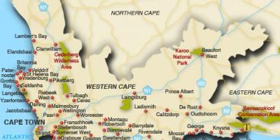Western cape pláže mapu