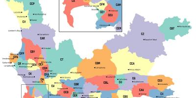 Mapa západnej cape predmestia