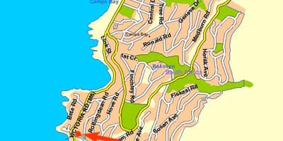 Mapa výhľadom na oceán Kapské Mesto