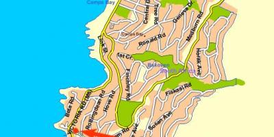 Mapa výhľadom na oceán Kapské Mesto