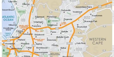 Mapa plattekloof Kapské Mesto
