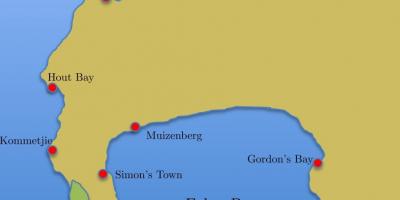 Mapa simon ' s town, Južná Afrika