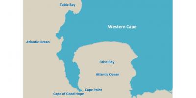 Mapa table bay v Južnej Afrike